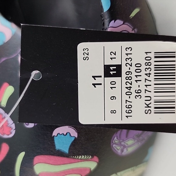 Arsenic Slide Sandals  Mushroom Print Black Size 11 - Picture 10 of 12